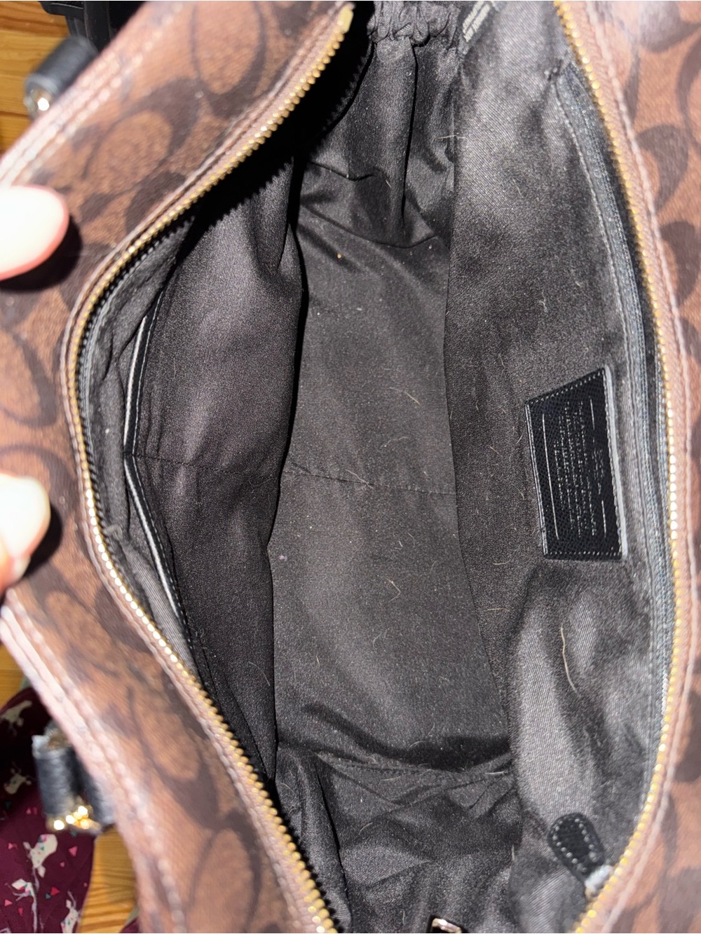 Coach F35414 Large Diaper Overnight Tote Travel Bag Coated Canvas Brown Black - Picture 9 of 12
